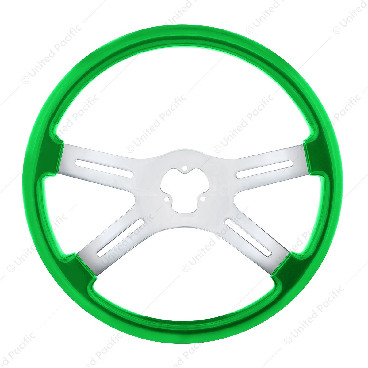 18" Candy Color 4 Spoke Steering Wheel - Candy Apple Green