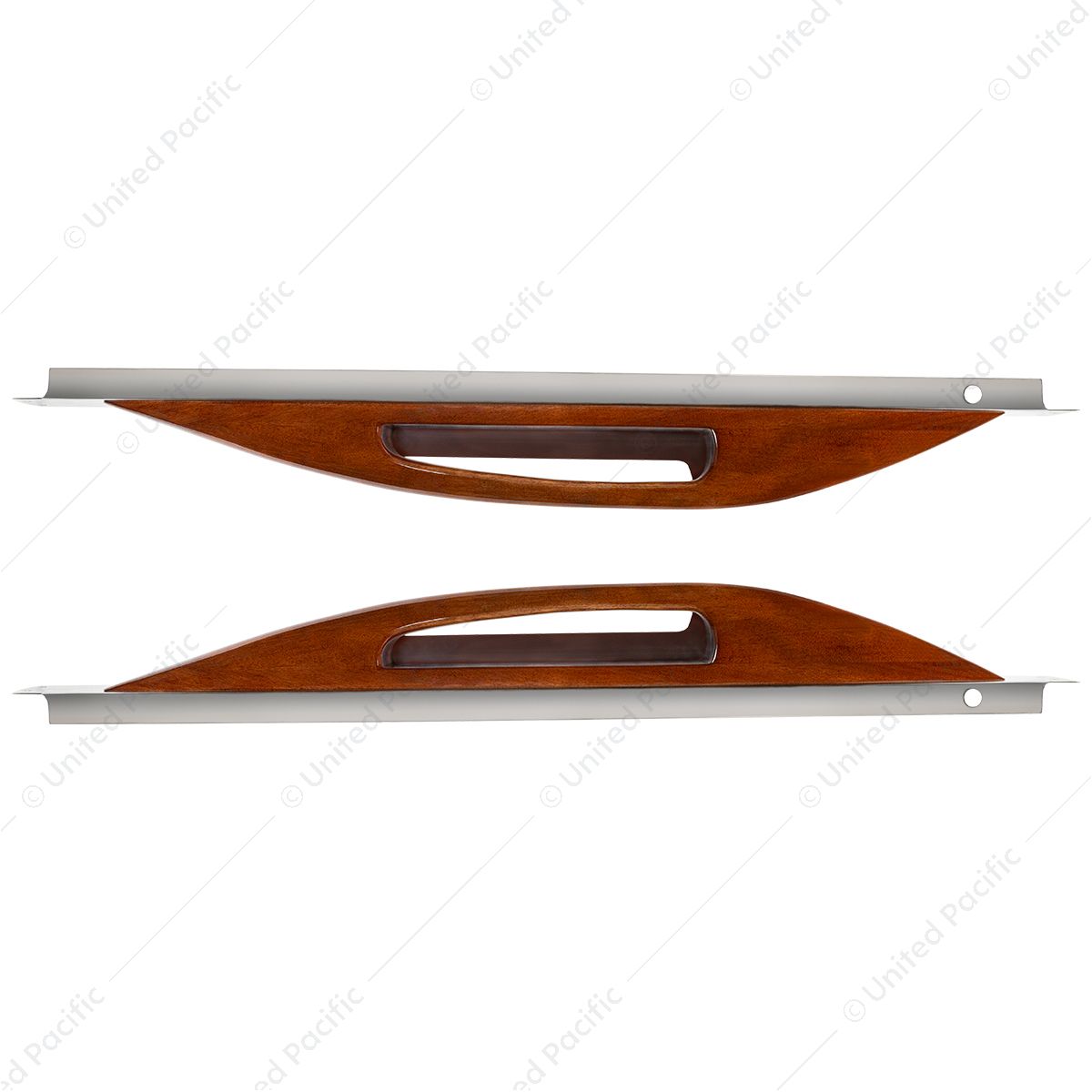 Wood Armrest With SS Window Sill Mounting Plate For 2003-2005 Peterbilt