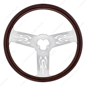 18" Wood Steering Wheel - Firestorm