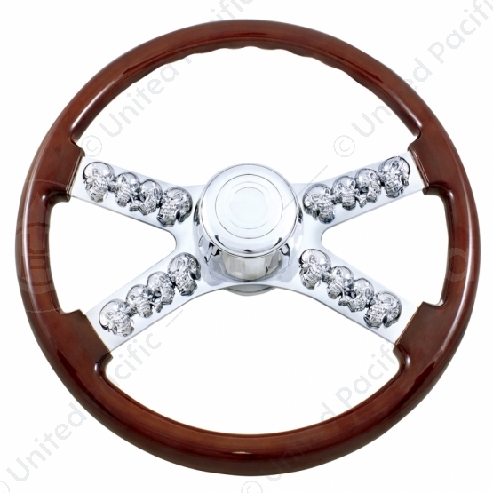 18" Skull Steering Wheel With Hub & Horn Kit  - Freightliner 1989-July 2006