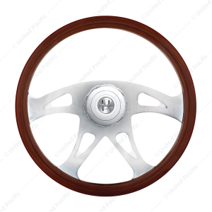 18" Chrome Boss Steering Wheel With Hub & Horn Button Kit For Peterbilt (1998-2005) & Kenworth (2001