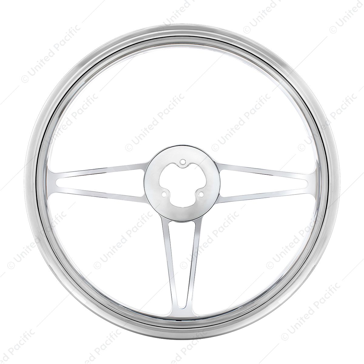 18" Chrome Aluminum "3-Spoke" Style Steering Wheel