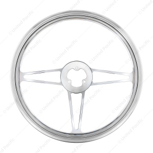 18" Chrome Aluminum "3-Spoke" Style Steering Wheel
