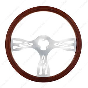 18" Chrome Flame Steering Wheel