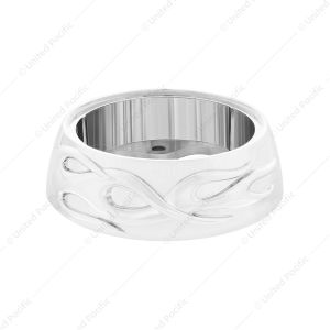 Chrome Flame Horn Button Bezel