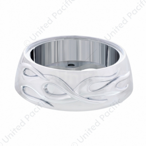 Chrome Flame Horn Button Bezel