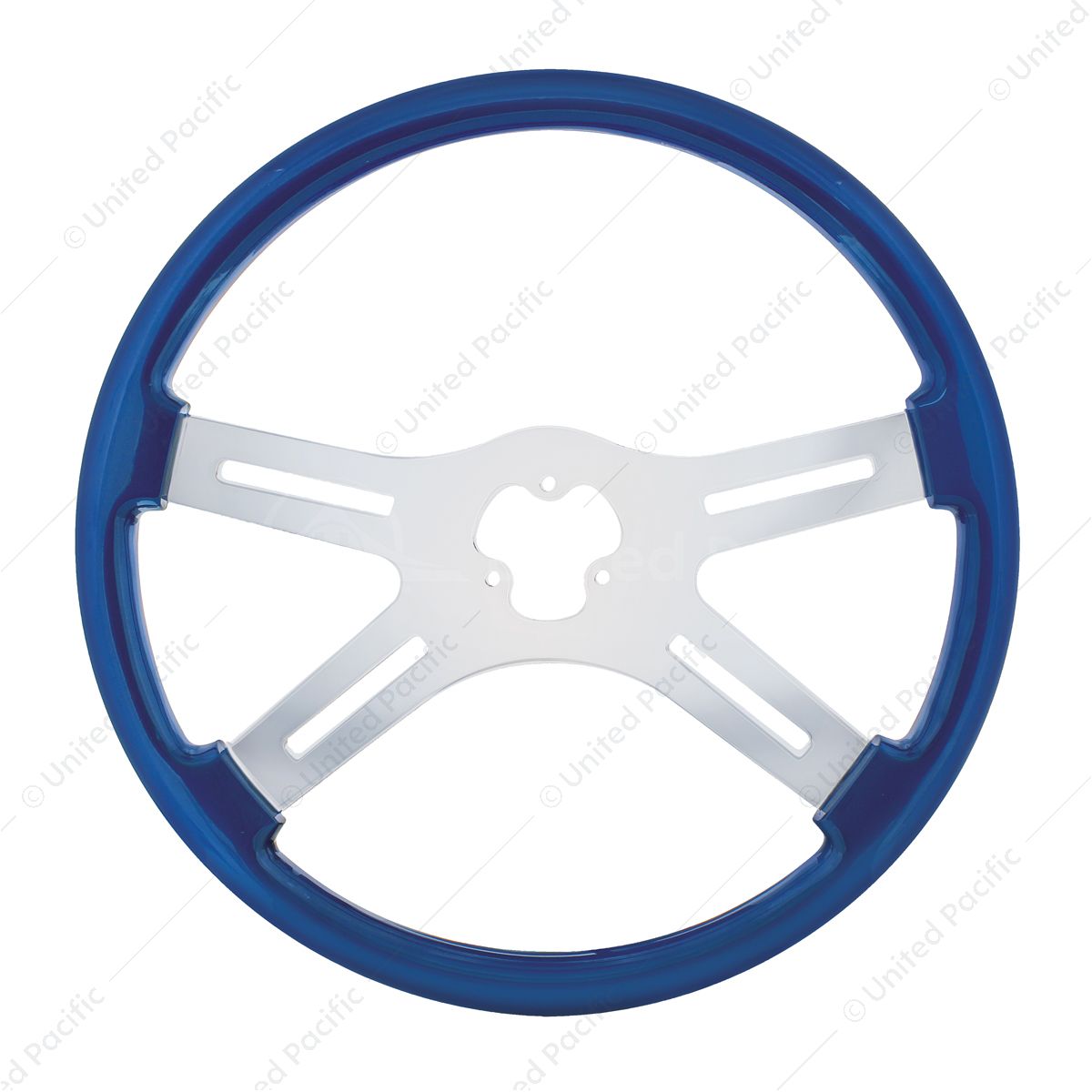 18" Color 4 Spoke Steering Wheel - Electric Blue