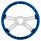18" Skull Steering Wheel Only With Hydro-Dip Finish Wood - Blue
