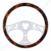 18" Flame Steering Wheel With Hydro-dip Finish Wood - Lady
