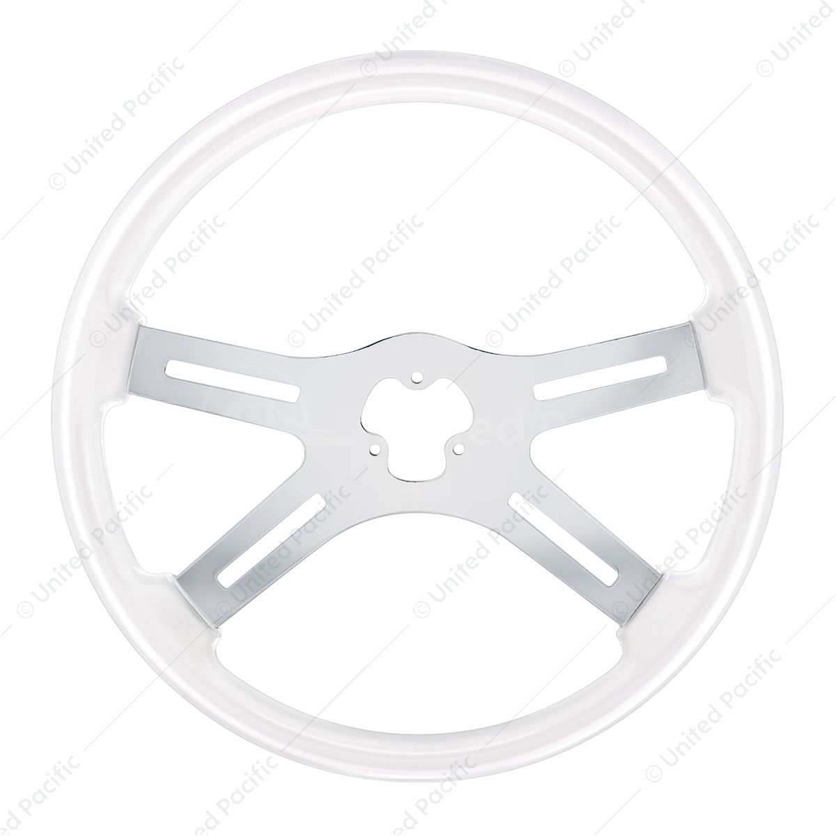 18" Color 4 Spoke Steering Wheel - Glacier White