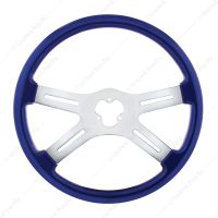 18" Vibrant Color 4 Spoke Steering Wheel - Indigo Blue