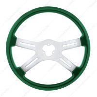 18" Vibrant Color 4 Spoke Steering Wheel - Emerald Green