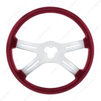 18" Vibrant Color 4 Spoke Steering Wheel - Candy Red