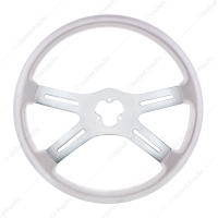 18" Vibrant Color 4 Spoke Steering Wheel - Liquid Silver