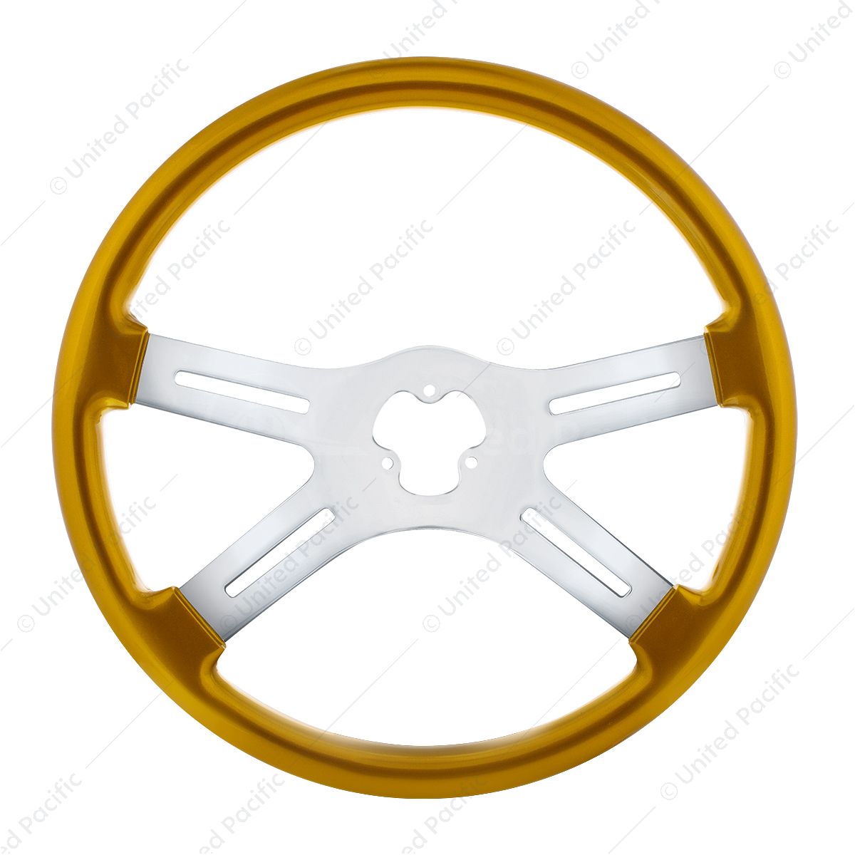 18" Candy Color 4 Spoke Steering Wheel - Electric Yellow