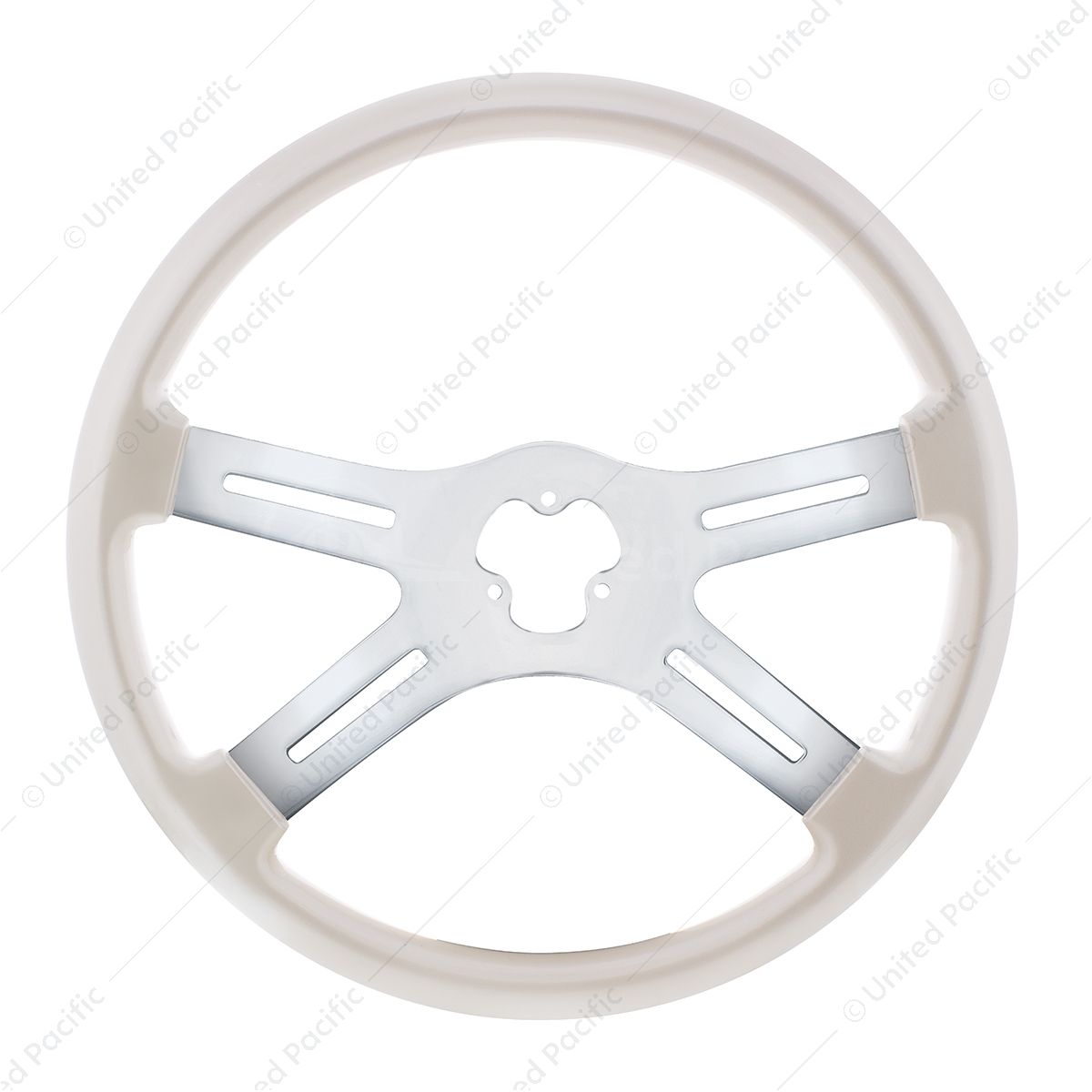 18" Candy Color 4 Spoke Steering Wheel - Pearl White