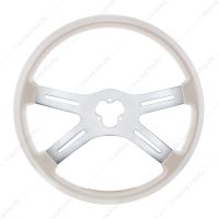 18" Vibrant Color 4 Spoke Steering Wheel - Pearl White