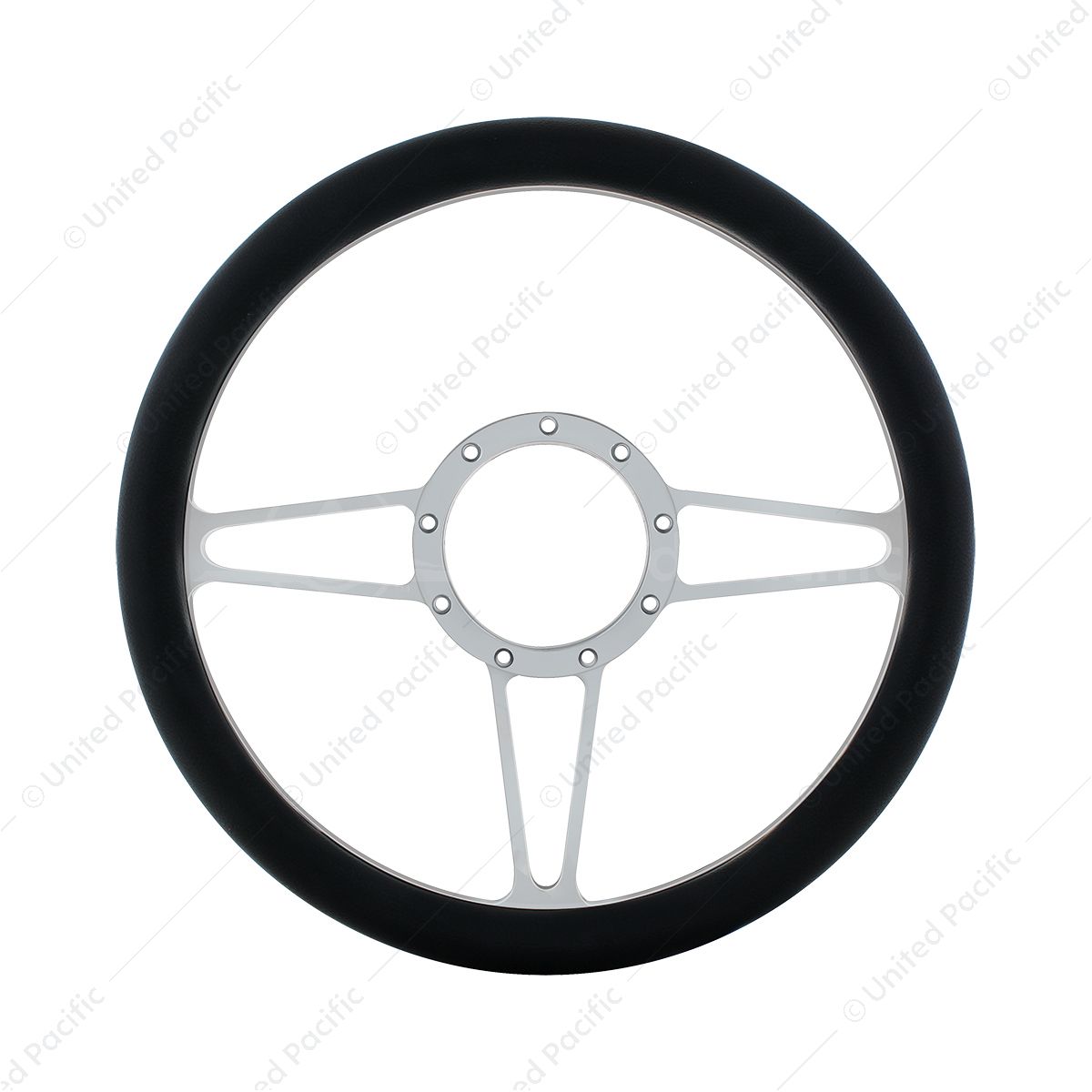 14" Chrome Aluminum 3-Spoke Style 9-Screw Mount Steering Wheel