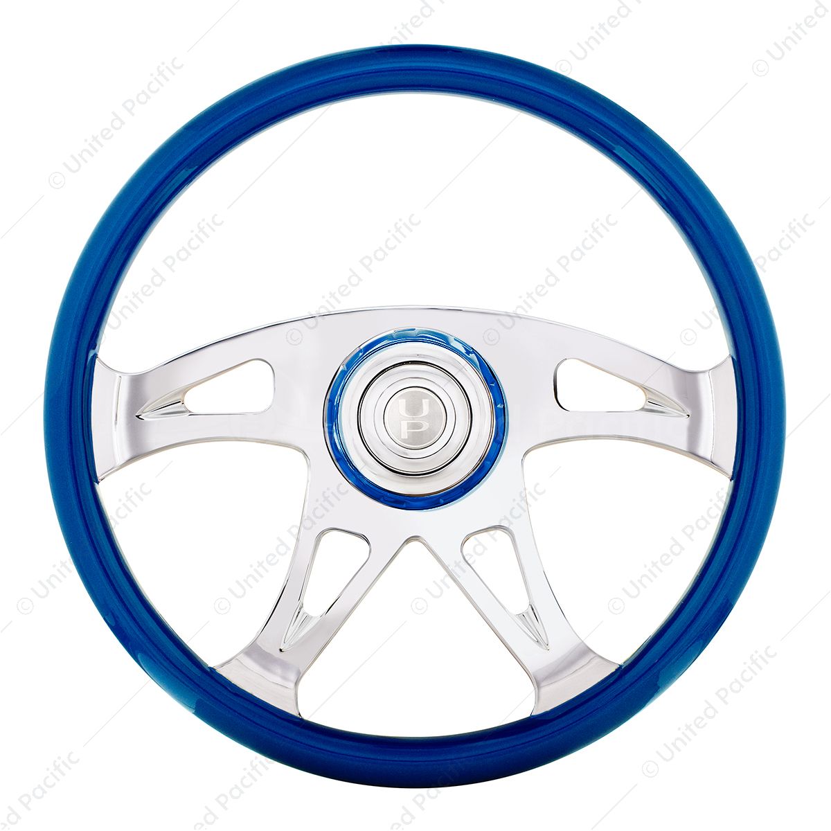 18" Boss Steering Wheel With Color Matching Horn Bezel - Electric Blue