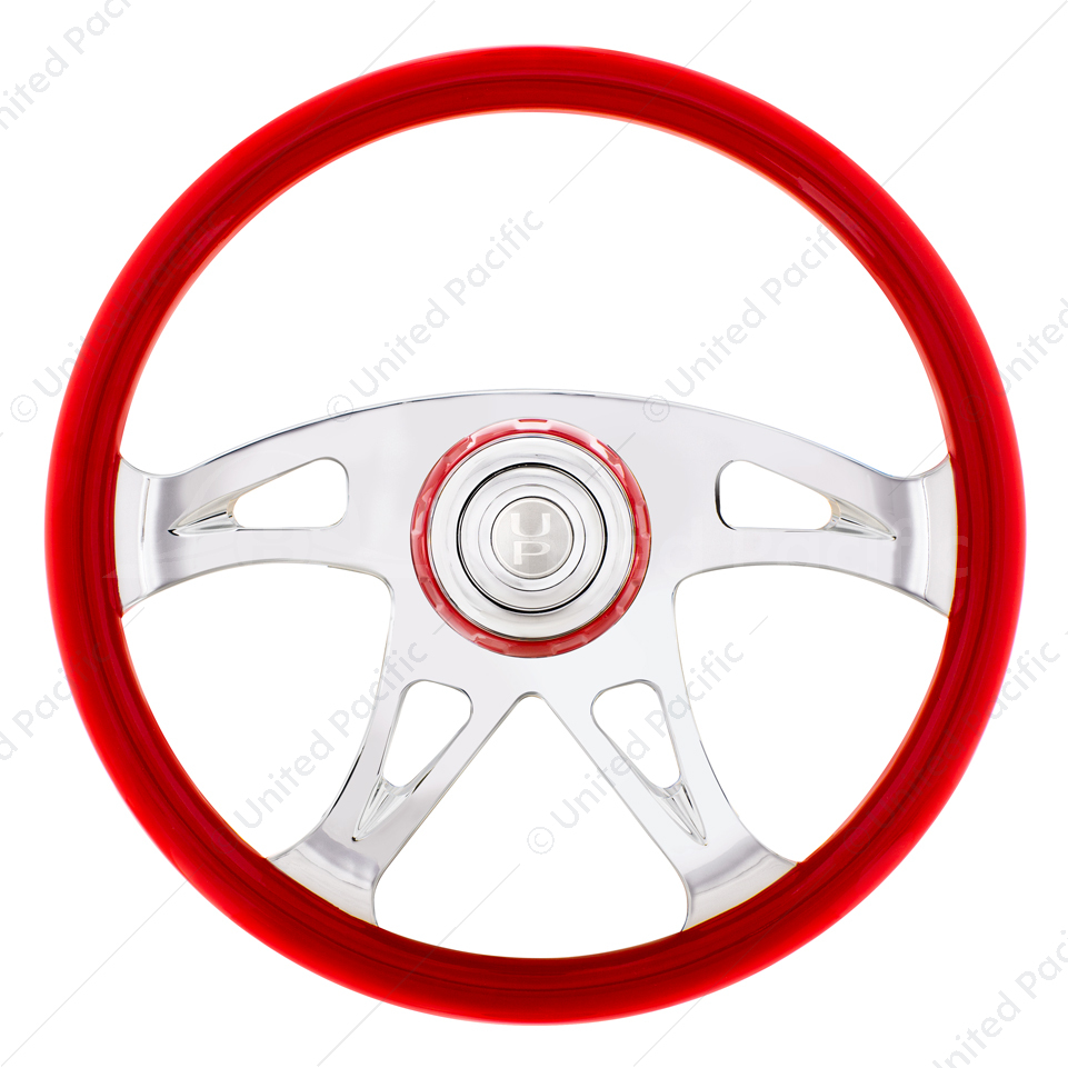 18" Boss Steering Wheel With Color Matching Horn Bezel - Indigo Red