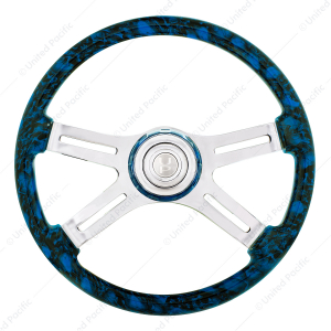 18" 4 Spoke Skull Steering Wheel With Matching Skull Horn Bezel