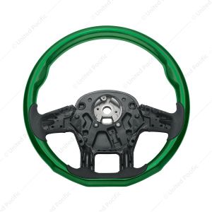18" YourGrip Wood Candy Color Steering Wheel For 2012-2021 PB 579 & 2013-2021 KW T680-Emerald Green