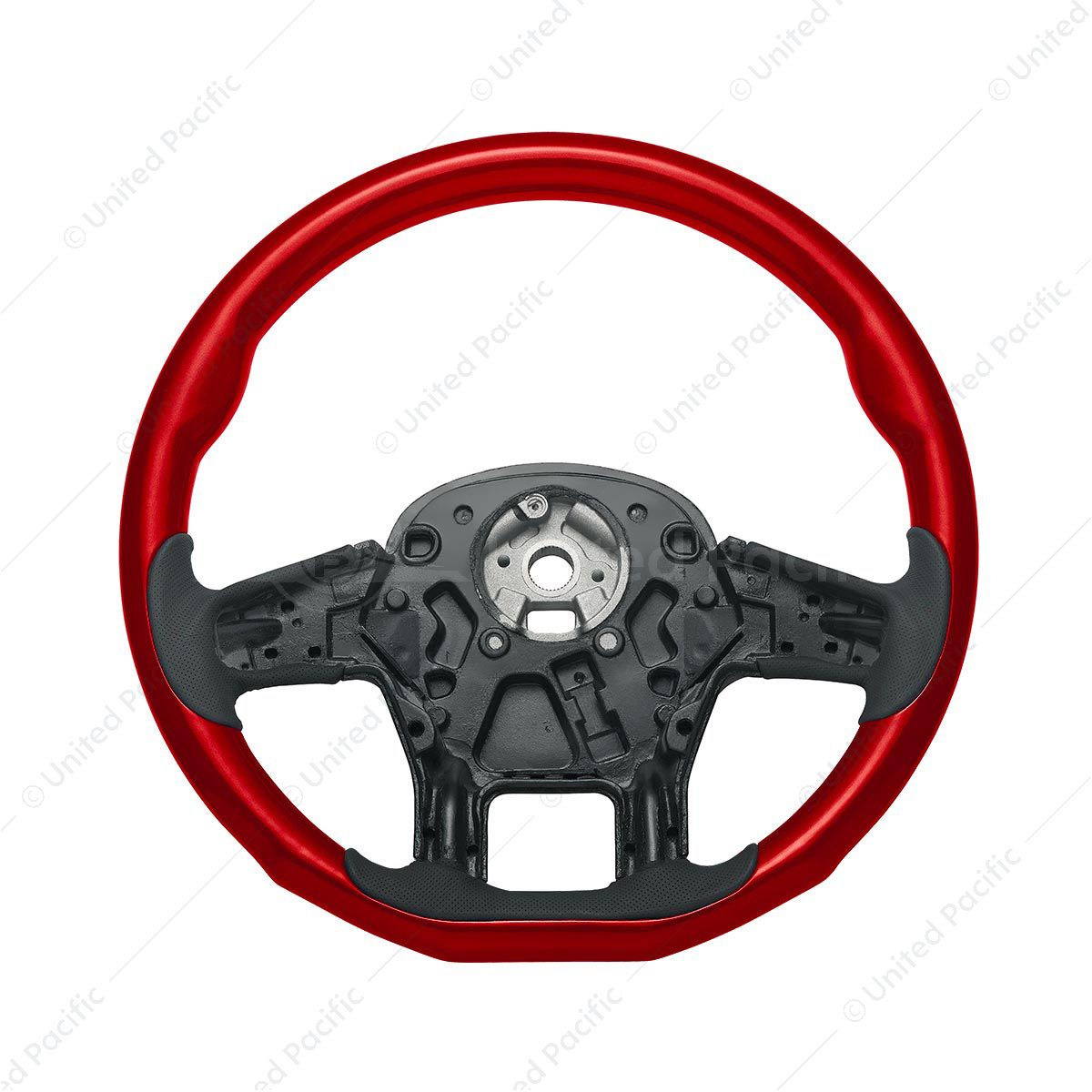 18" YourGrip Wood Candy Color Steering Wheel For 2012-2021 PB 579 & 2013-2021 KW T680-Candy Red