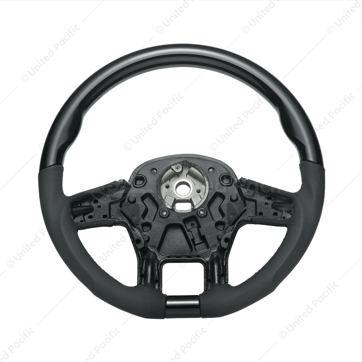 18" YourGrip Leather & Wood Candy Color Steering Wheel For 2012-2021 PB 579&2013-2021 KW T680-Glossy