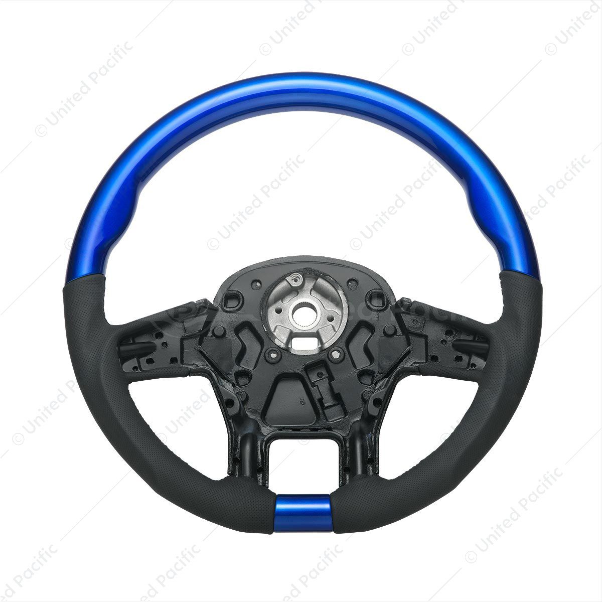 18" YourGrip Leather & Wood Candy Color Steering Wheel For 2012-2021 PB 579&2013-2021 KW T680-Indigo