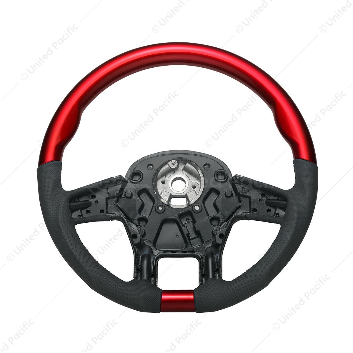 18" YourGrip Leather & Wood Candy Color Steering Wheel For 2012-2021 PB 579&2013-2021 KW T680-Candy