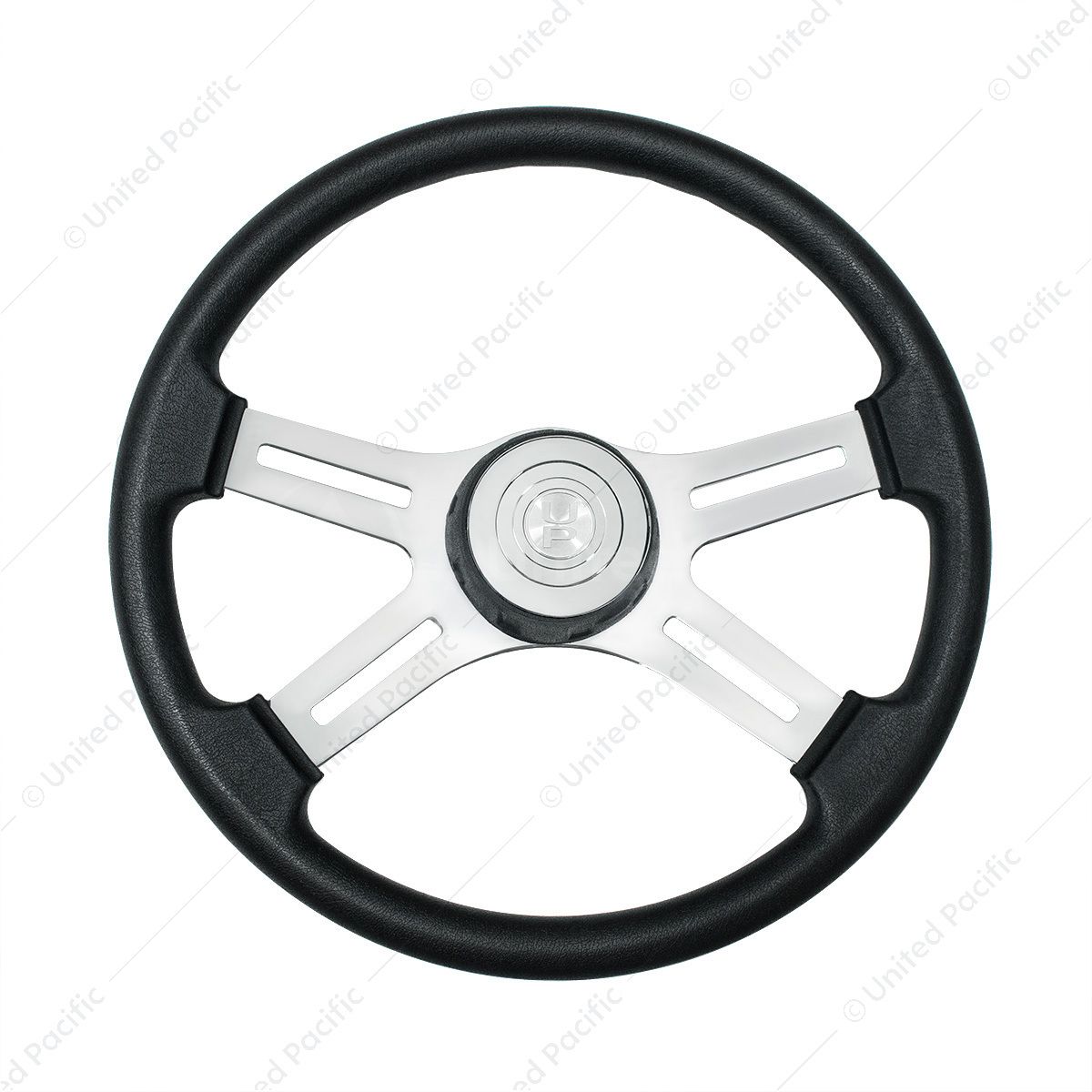 18" Polyurethane Rim 4 Spoke Steering Wheel With Horn Bezel