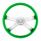 18" Candy Color 4 Spoke Steering Wheel With Chrome Horn Bezel And Horn Button-Candy Apple Green