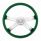 18" Candy Color 4 Spoke Steering Wheel With Chrome Horn Bezel And Horn Button-Emerald Green