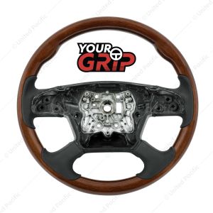 18" YourGrip Wood Steering Wheel For 2018-2026 Freightliner Cascadia