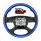 18" YourGrip Wood Candy Color Steering Wheel For 2018-2026 Freightliner Cascadia-Indigo Blue