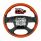 18" YourGrip Wood Candy Color Steering Wheel For 2018-2026 Freightliner Cascadia-Cadmium Orange