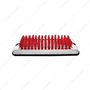 Stainless Shoe/Boot Scraper With Nylon Brush - Red Brush