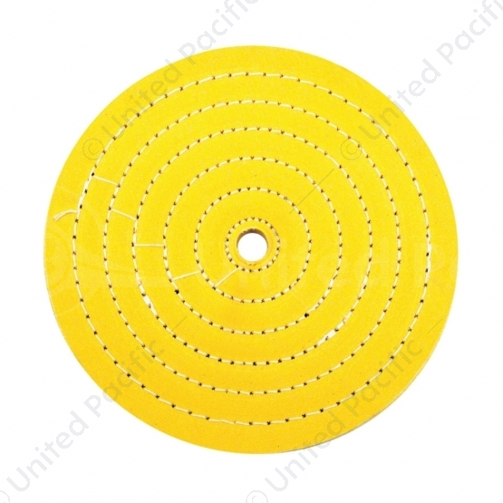 8" Yellow Treated Muslin Buff - 5/8" Arbor
