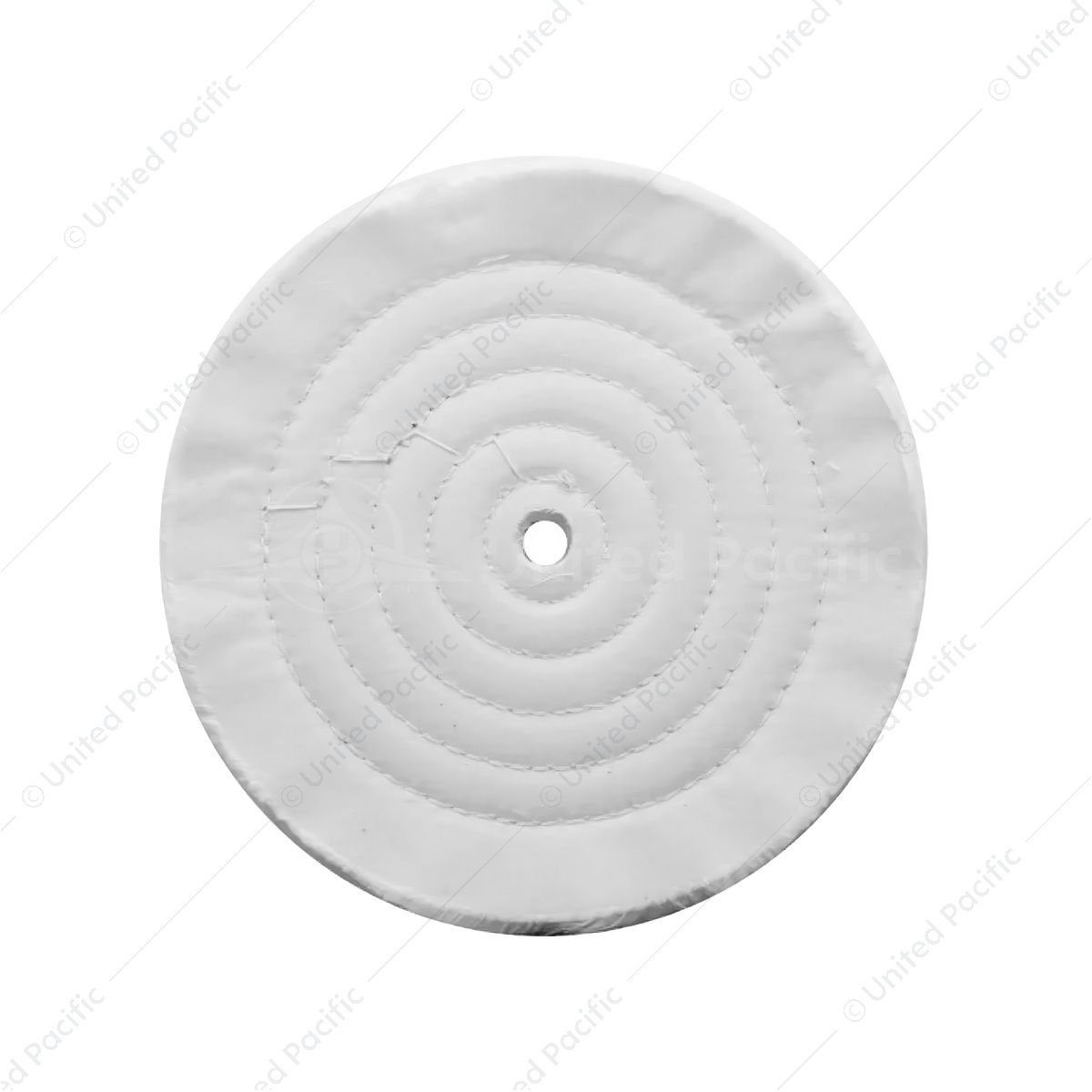 8" White Soft Muslin Buff - 5/8" Arbor