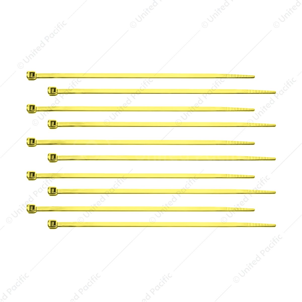 6" Nylon Cable Zip Ties - Brass (10-Pack)