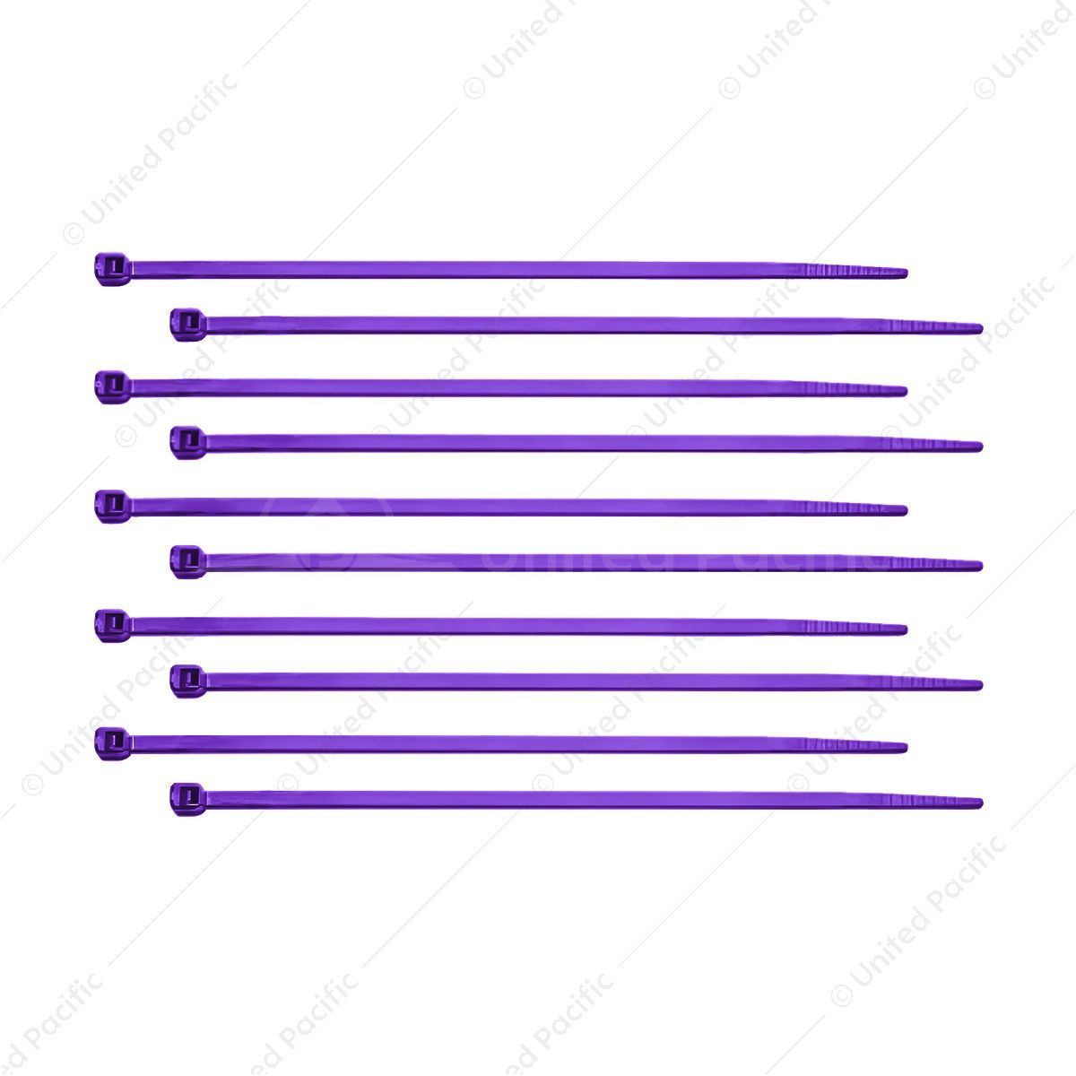 6" Nylon Cable Zip Ties - Purple (10-Pack)