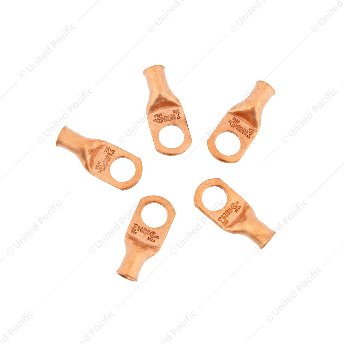 6 AWG 3/8" Stud Seamless Tubular Copper Lug (5-Pack)
