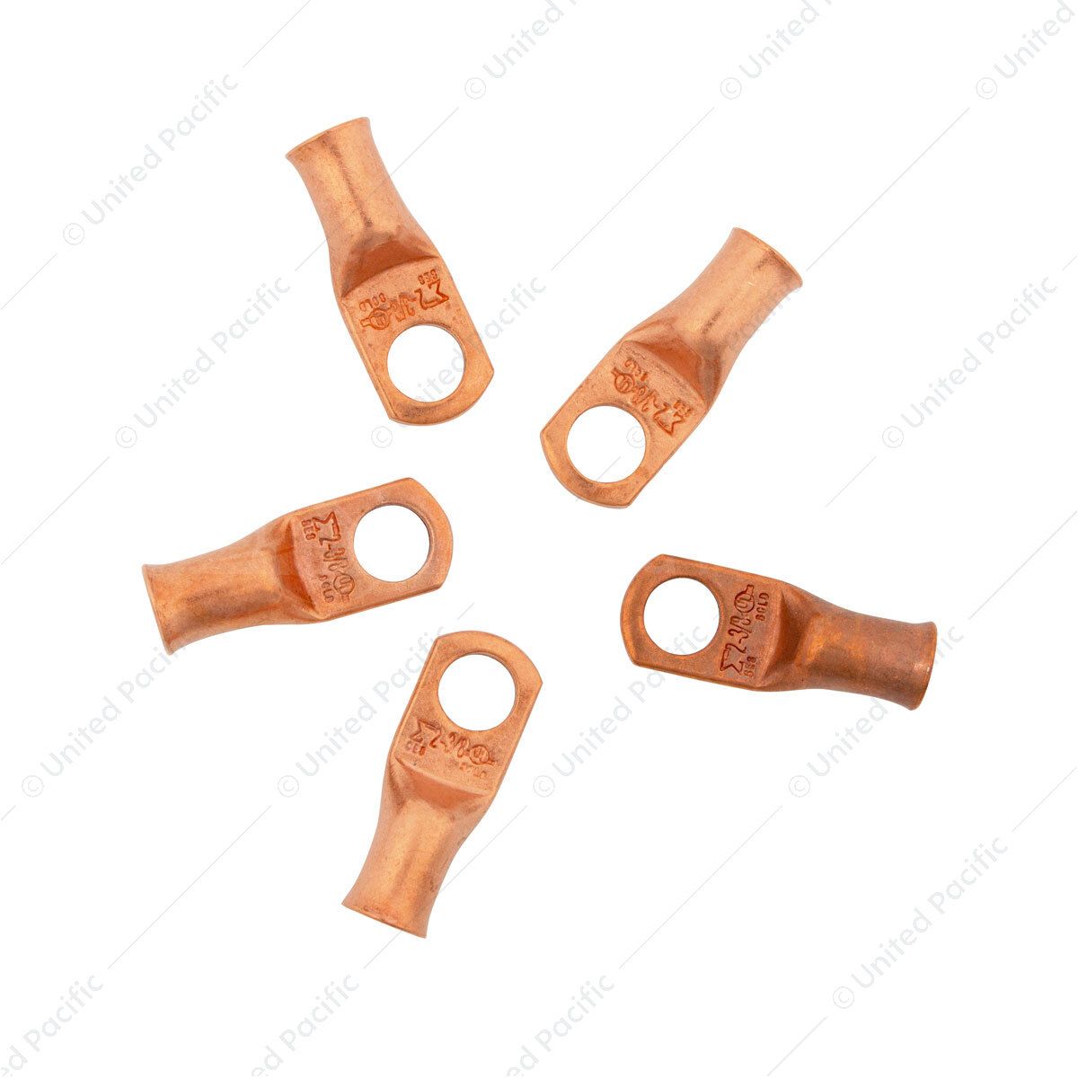 2 AWG 3/8" Stud Seamless Tubular Copper Lug (5-Pack)