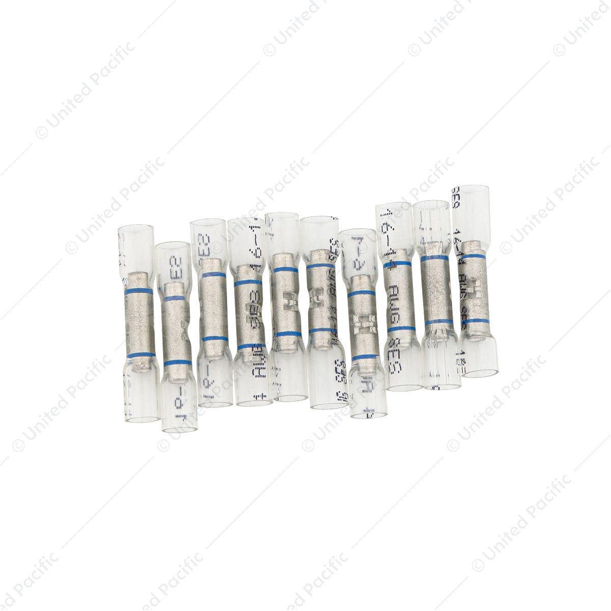 16-14 AWG CS Window Heat Shrink Butt Connector - Clear w/ Blue Stripe (10-Pack)