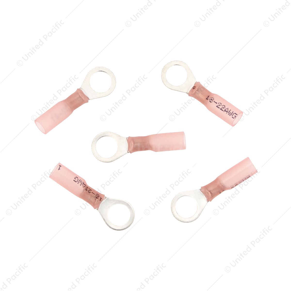 22-18 AWG 5/16" Stud CS Heat Shrink Ring Terminal - Red (5-Pack)
