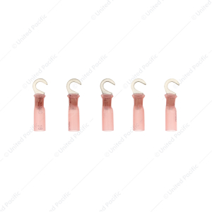 22-18 AWG #10 Stud CS Heat Shrink Hook Terminal - Red (5-Pack)