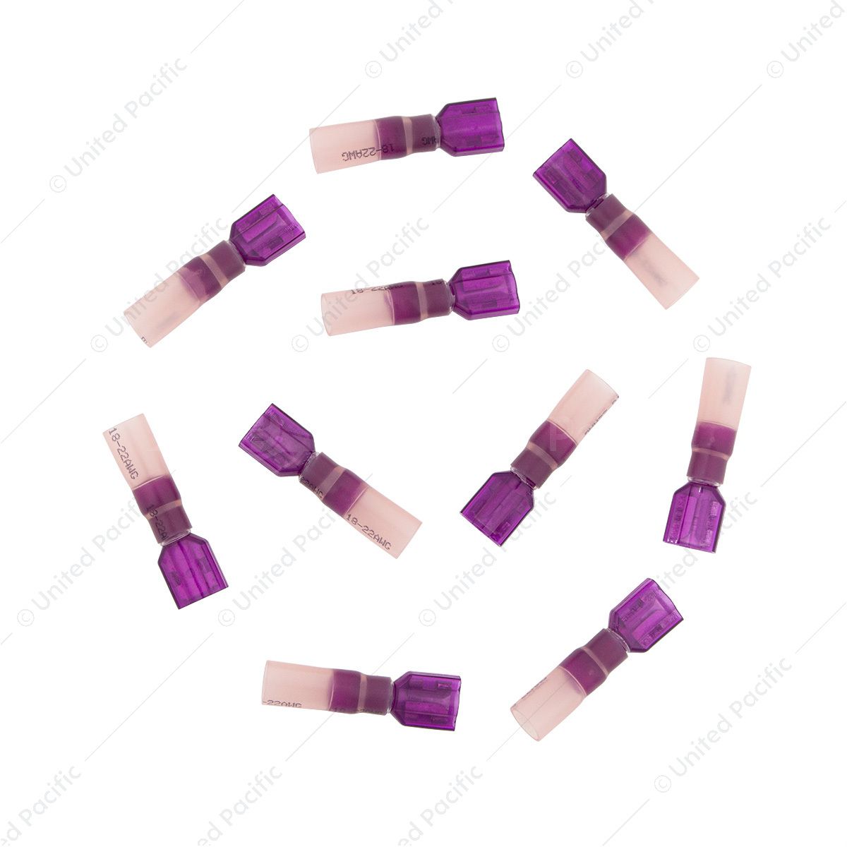 22-18 AWG .250 Tab CS Fully Insulated Heat Shrink FM Disconnect - Red (10-Pack)