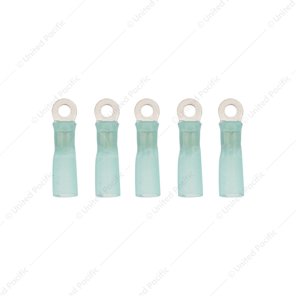 16-14 AWG #6 Stud Heat Shrink Ring Terminal - Blue (5-Pack)