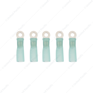 16-14 AWG #6 Stud Heat Shrink Ring Terminal - Blue (5-Pack)
