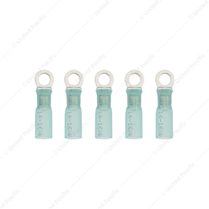 16-14 AWG #10 Stud CS Heat Shrink Ring Terminal - Blue (5-Pack)
